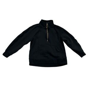 Lululemon Scuba Half-Zip Pullover Womens M/L Black Gold Zipper Oversized Fleece